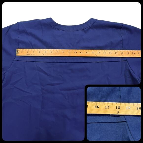 Grey's Anatomy by Barco Professional Wear Scrub Top 3 Pocket Plus Size 3XL Blue - Picture 8 of 12